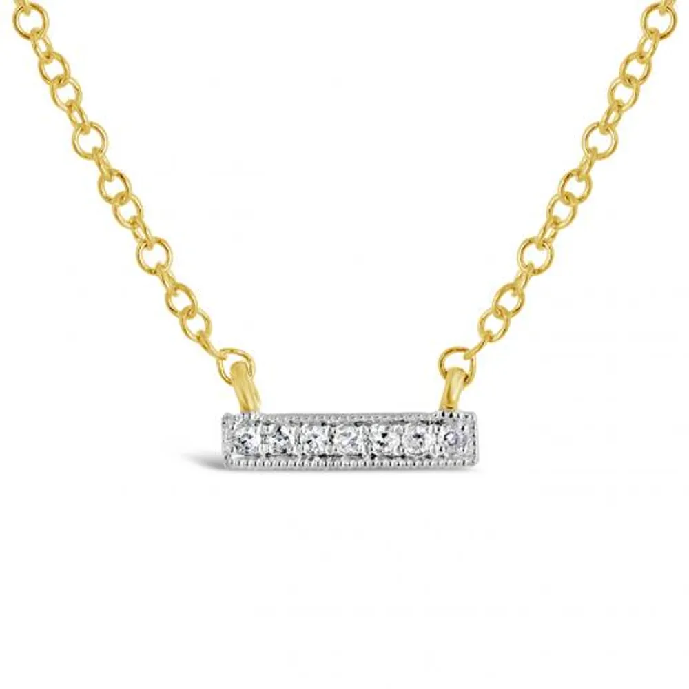 14K Yellow & White Gold Diamond Bar MeiraT Necklace