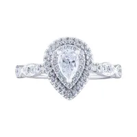 Diamond Revelations 14K White Gold 0.70CTW Pear Shaped Bridal Ring