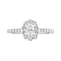 Diamond Revelations 14K White Gold 0.80CTW Oval Bridal Ring