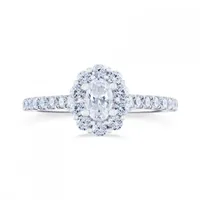 Diamond Revelations 14K White Gold 0.80CTW Oval Bridal Ring