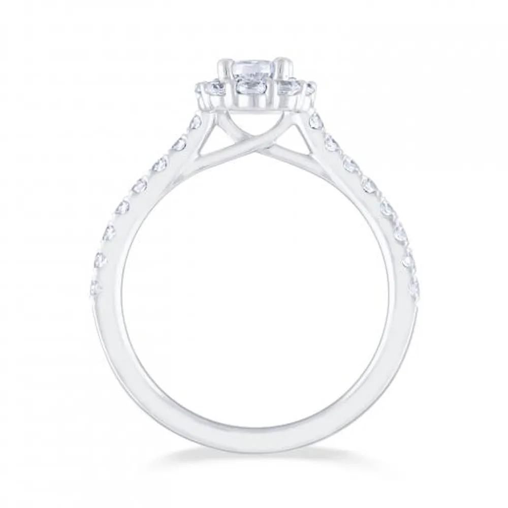 Diamond Revelations 14K White Gold 0.80CTW Oval Bridal Ring