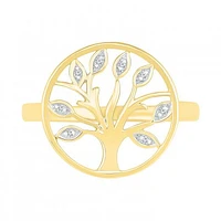 10K Yellow Gold 0.03CTW Diamond Tree Ring