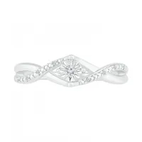 Sterling Silver 0.05CTW Diamond Ring