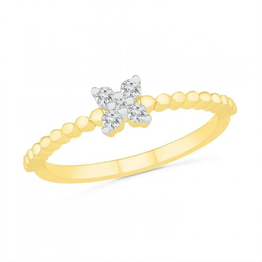 10K Yellow Gold 0.10CTW Diamond Ring