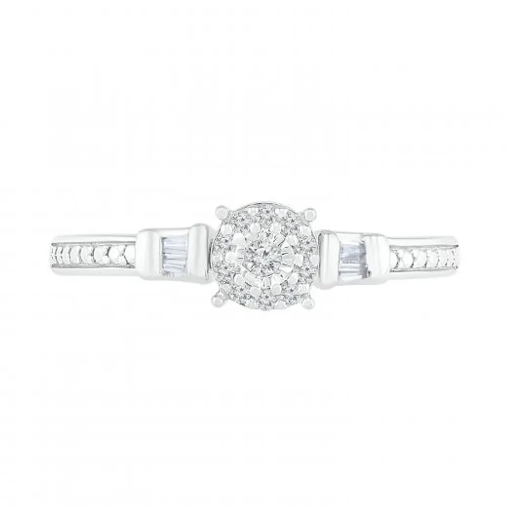 10K White Gold 0.12CTW Diamond Ring