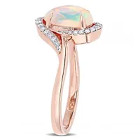 Julianna B 10K Rose Gold Ethiopian Blue Opal & 0.14CTW Diamond Ring