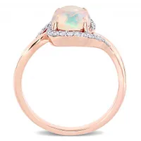 Julianna B 10K Rose Gold Ethiopian Blue Opal & 0.14CTW Diamond Ring