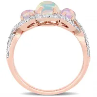 Julianna B 10K Rose Gold Ethiopian Blue Opal & 0.33CTW Diamond Ring