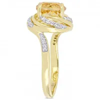 Julianna B Yellow Plated Sterling Silver Citrine White Topaz & Diamond Ring