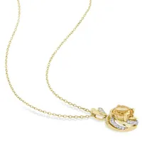 Julianna B Yellow Plated Sterling Silver Citrine White Topaz & Diamond Necklace