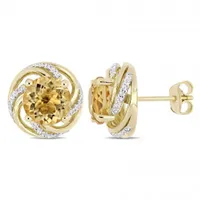 Julianna B Yellow Plated Sterling Silver Citrine & White Topaz Earrings