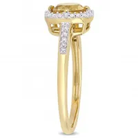 Julianna B 10K Yellow Gold Citrine and 0.14CTW Diamond Halo Ring