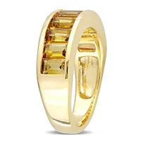 Julianna B Sterling Silver Baguette-Cut Citrine Semi-Eternity Anniversary Band