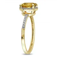 Julianna B 10K Yellow Gold Halo Diamond and Citrine Engagement Ring