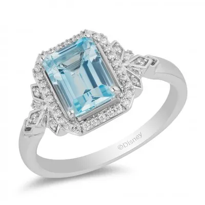 Enchanted Disney Blue Topaz & Diamond Elsa Ring