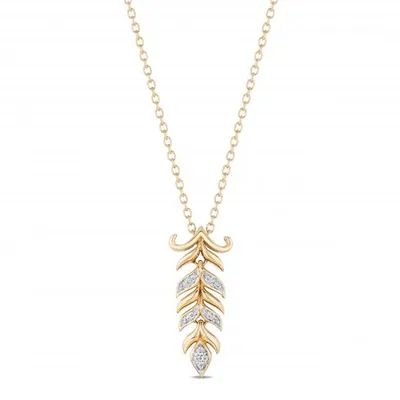 Enchanted Disney 10K Yellow Gold Diamond Frozen Pendant