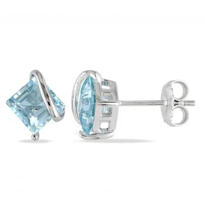 Julianna B Sterling Silver Blue Topaz Stud Earrings