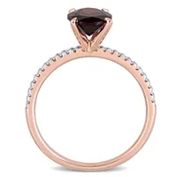 Julianna B 14K Rose Gold Garnet and 0.10CTW Diamond Ring