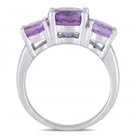 Julianna B Sterling Silver Amethyst Three-Stone Ring