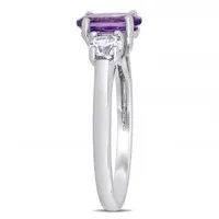 Julianna B Sterling Silver Amethyst & Created White Sapphire Ring