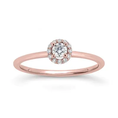 Glacier Fire 10K Rose Gold 0.20CTW Bridal Ring
