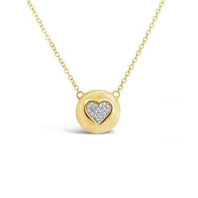 10K Yellow Gold Diamond Heart Necklace