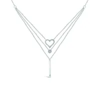 Sterling Silver Heart 0.16CTW Diamond Necklace