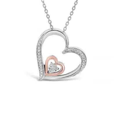 Sterling Silver Diamond Heart Pendant