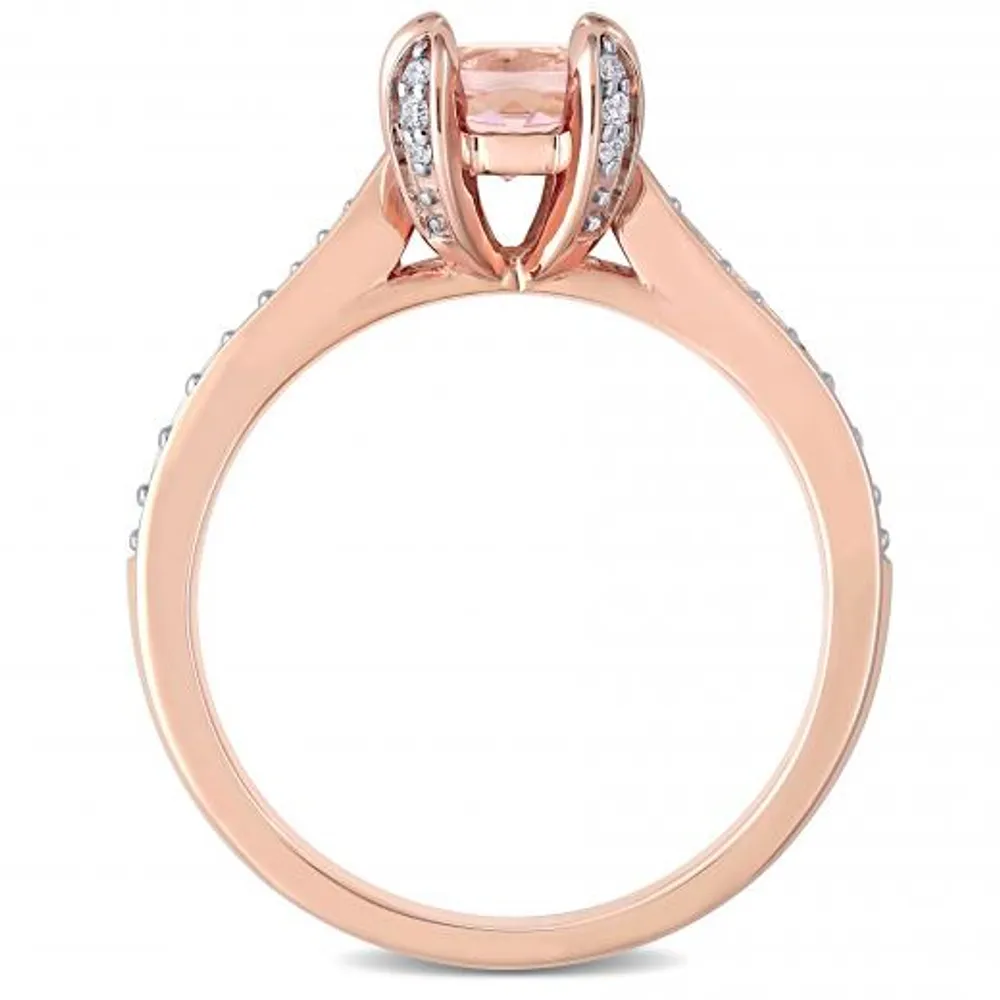 Julianna B 14K Pink Gold Morganite 0.19CTW Diamond Engagement Ring