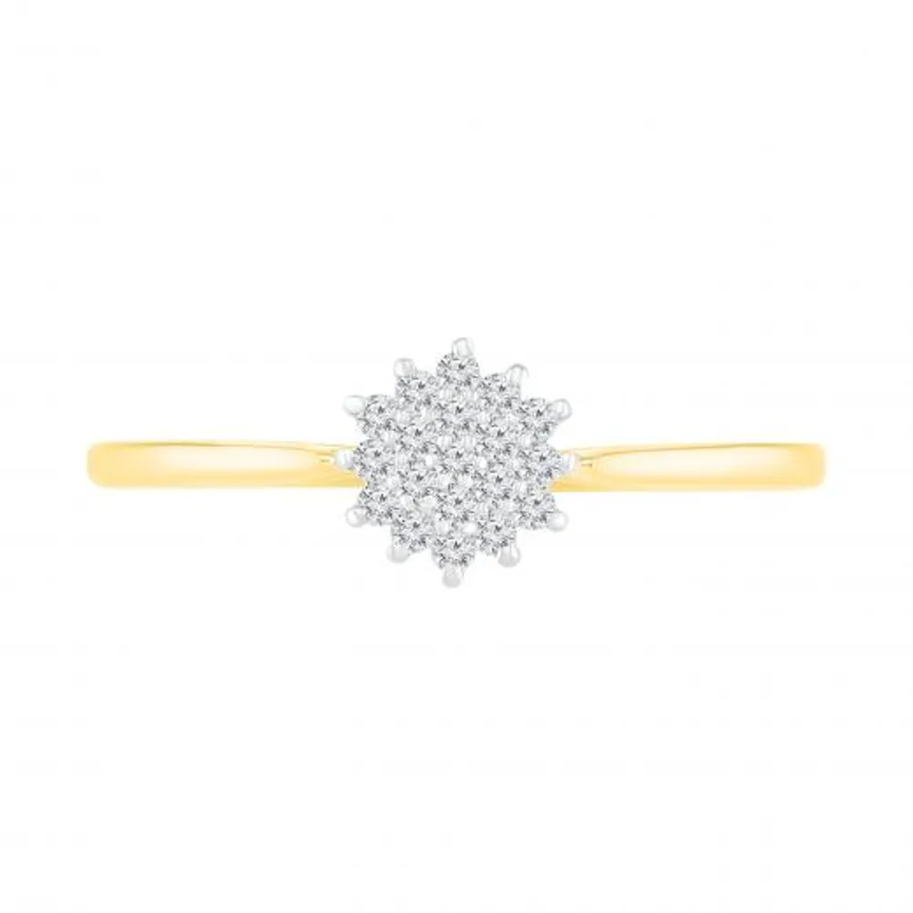 10K Yellow Gold Diamond Cluster Ring