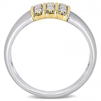 Julianna B 10K Yellow Gold and Sterling Silver Sapphire Men's Three Row Ring