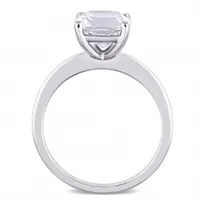 Julianna B 10K White Gold Cushion-Cut Created White Sapphire Solitaire Ring