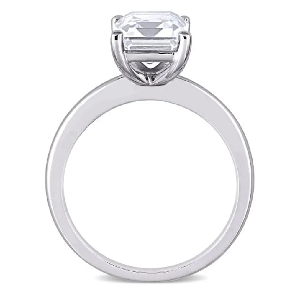 Julianna B 10K White Gold Created White Sapphire Solitaire Ring