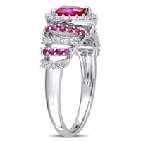 Julianna B Sterling Silver Created Ruby & Created White Sapphire Heart Ring