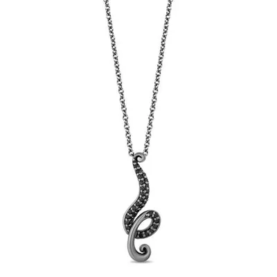Enchanted Disney Sterling Silver Ursula 0.14CTW Black Diamond Necklace