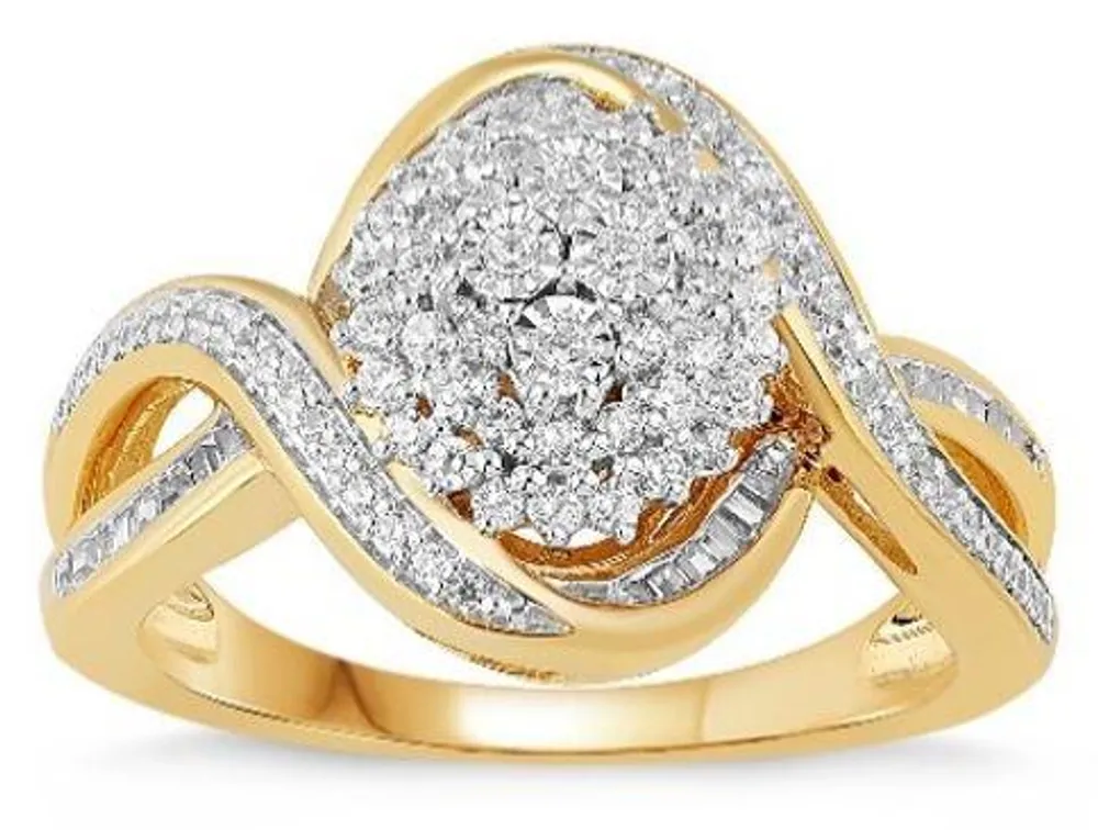 10K Yellow Gold 0.50CTW Diamond Ring