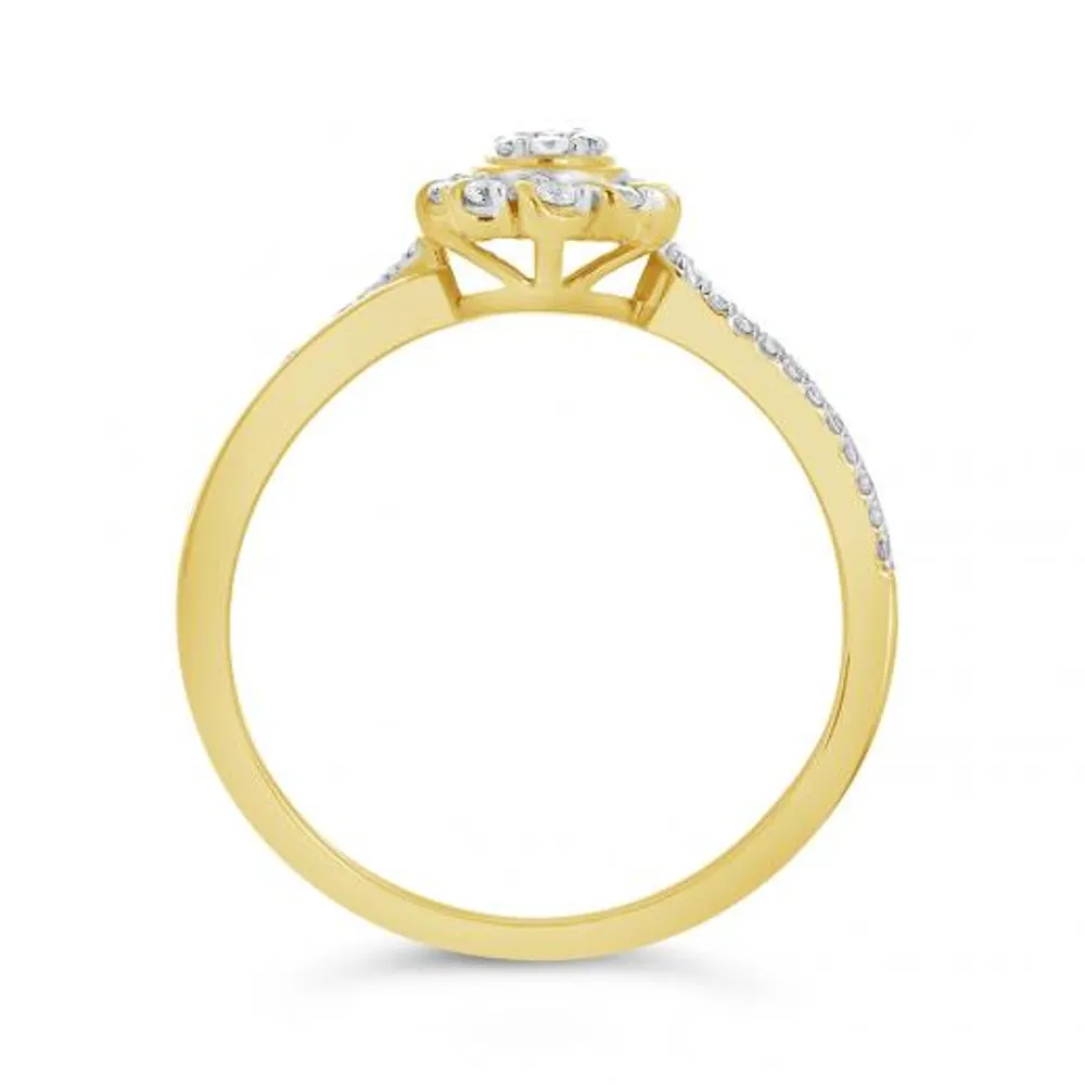 10K Yellow Gold 0.21CTW Diamond Oval Promise Ring