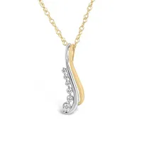 10K White and Yellow Gold 0.11CTW Diamond Fashion Pendant