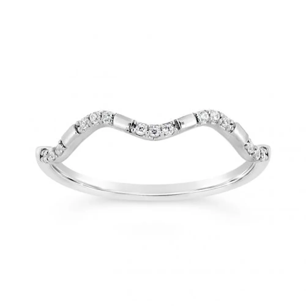 10K White Gold 0.08CTW Diamond Stack Ring