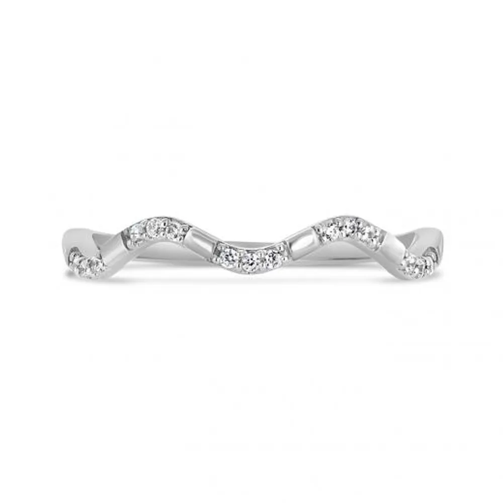 10K White Gold 0.08CTW Diamond Stack Ring