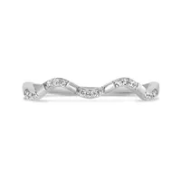 10K White Gold 0.08CTW Diamond Stack Ring