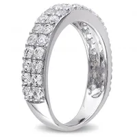 Julianna B Sterling Silver Created White Sapphire Double Row Ring