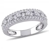 Julianna B Sterling Silver Created White Sapphire Anniversary Band