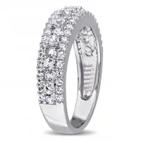 Julianna B Sterling Silver Created White Sapphire Anniversary Band