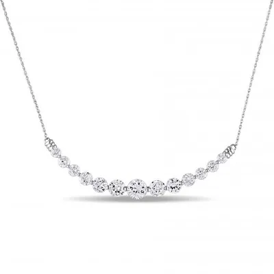Julianna B 10K White Gold Created White Sapphire Necklace