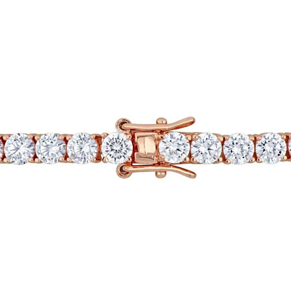 Julianna B Rose Plated Sterling Silver Cubic Zirconia Tennis Bracelet