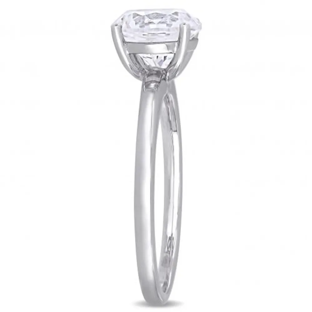 Julianna B 10K White Gold Created White Sapphire Solitaire Engagement Ring