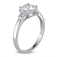 Julianna B 10K White Gold Created White Sapphire 0.04CTW Diamond Ring