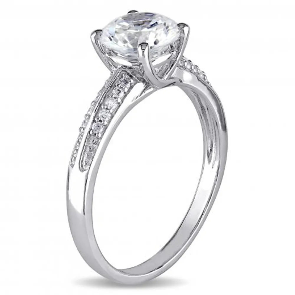 Julianna B Sterling Silver Cubic Zirconia Engagement Ring