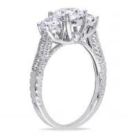 Julianna B Sterling Silver Cubic Zirconia Three-Stone Engagement Ring